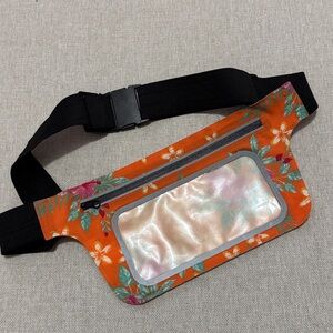 Tropical Slim BeltBag/Crossbody Bag-Clear View Pouch For Smart Phone-GUC-Orange